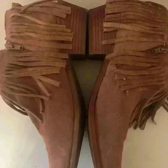Steve Madden Patzee Brown Suede Leather Fringe Booties Size 9.5 - Picture 5 of 11
